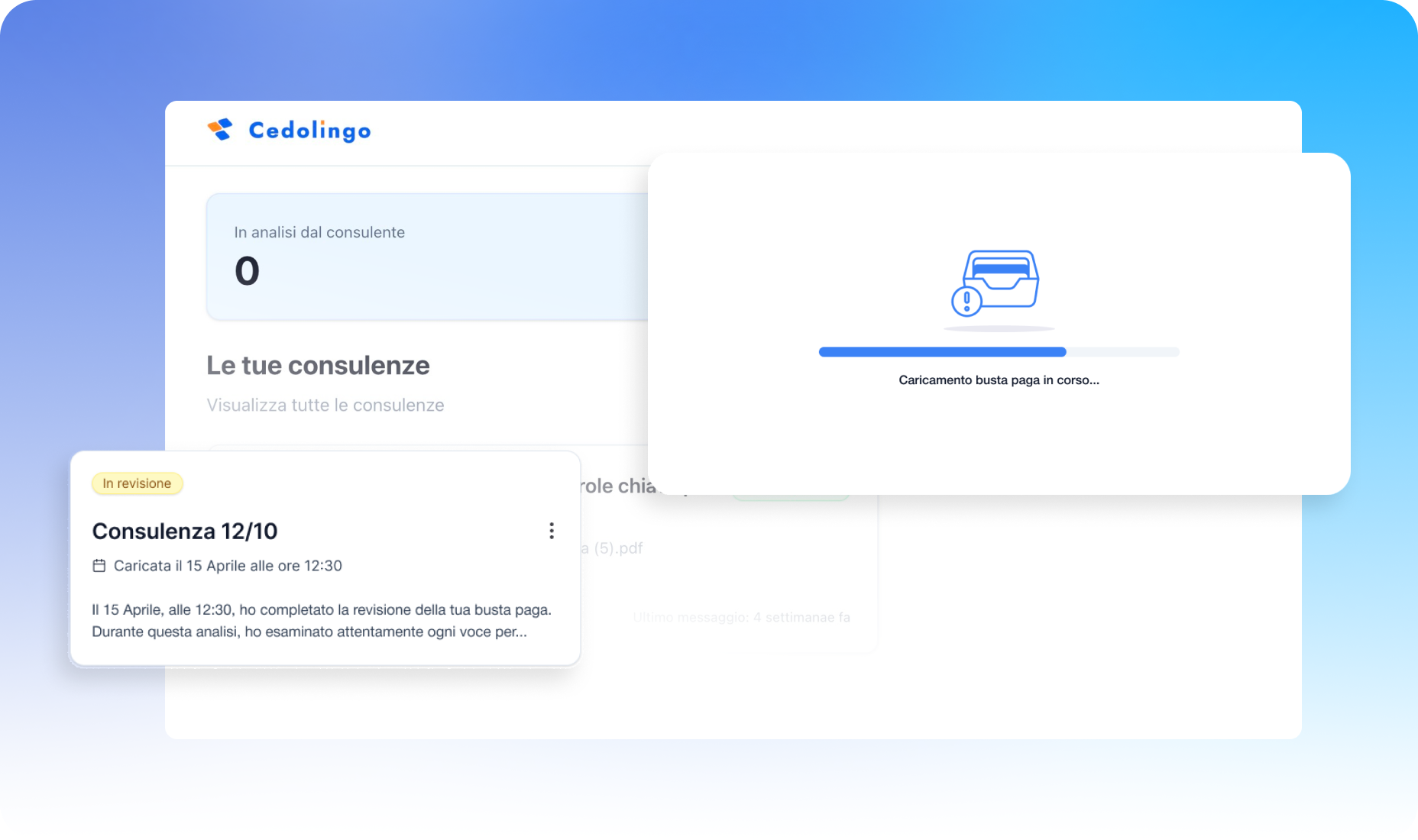 Carica il tuo cedolino e fai la tua domanda